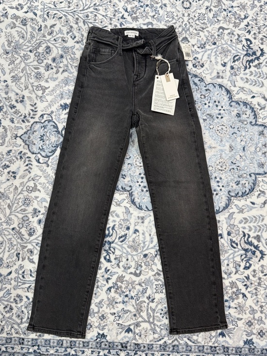 Good American Denim - Good American Straight-Leg High-Rise Black Jeans with Tie Waist